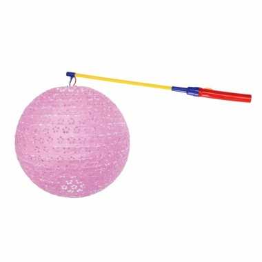 Luxe roze lampion halloween lampionstokje