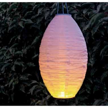 X stuks luxe solar lampion/lampionnen wit halloween realistisch vlame
